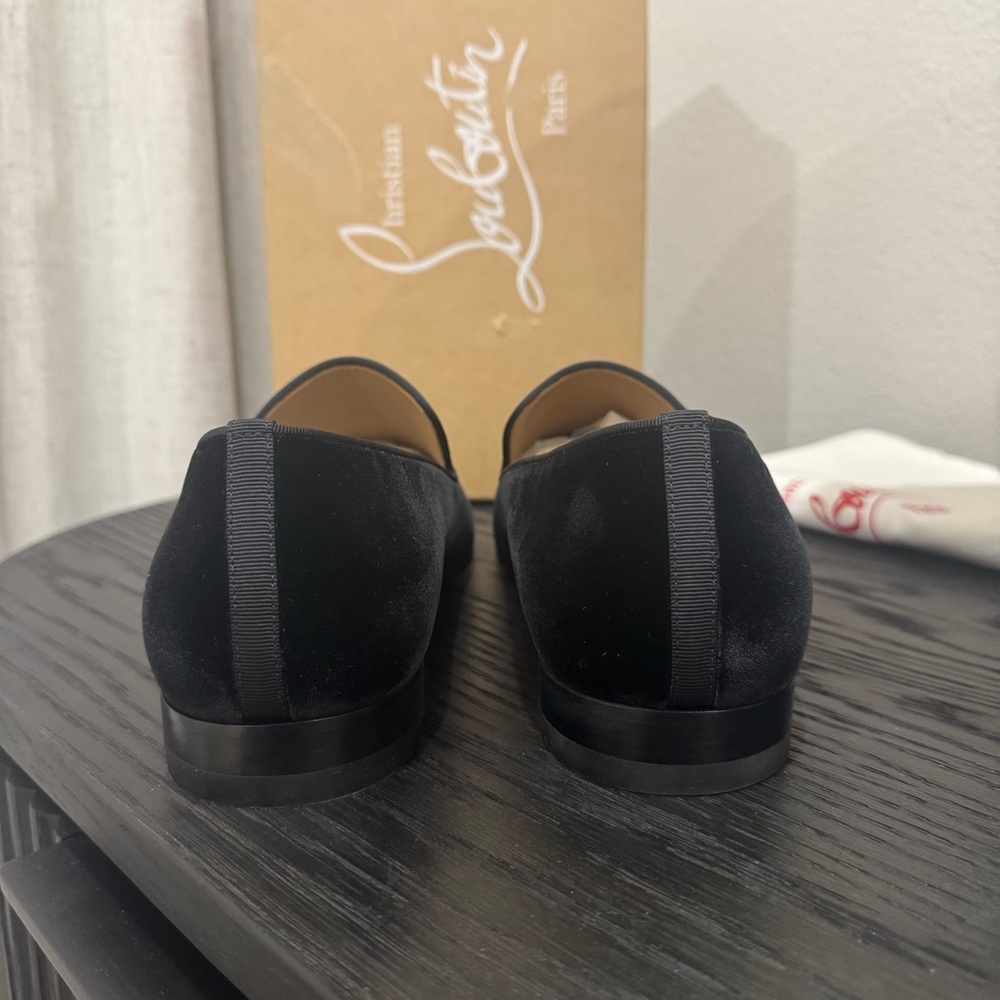 Christian Louboutin Dandelion Loafer Velvet Black 44 - Picture 6 of 9